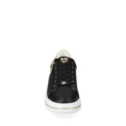 VALLEVERDE 35484L Sneaker Casual Donna Pelle Sintetica Nero Tacco Zeppa 5Cm Suola Gomma VALLEVERDE 35484L Sneaker Casual Donna Pelle Sintetica Nero Tacco Zeppa 5Cm Suola Gomma