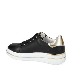 VALLEVERDE 35484L Sneaker Casual Donna Pelle Sintetica Nero Tacco Zeppa 5Cm Suola Gomma VALLEVERDE 35484L Sneaker Casual Donna Pelle Sintetica Nero Tacco Zeppa 5Cm Suola Gomma