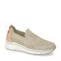 VALLEVERDE 36062 Slip On Casual Donna Tessuto Gold Tacco Zeppa 4Cm Suola Gomma