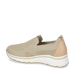 VALLEVERDE 36062 Slip On Casual Donna Tessuto Gold Tacco Zeppa 4Cm Suola Gomma