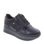VALLEVERDE 36264 Sneaker Casual Donna Pelle Nero Tacco Zeppa 4Cm Suola Gomma