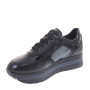 VALLEVERDE 36264 Sneaker Casual Donna Pelle Nero Tacco Zeppa 4Cm Suola Gomma