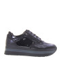 VALLEVERDE 36264 Sneaker Casual Donna Pelle Nero Tacco Zeppa 4Cm Suola Gomma