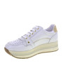 VALLEVERDE 36290 Sneaker Casual Donna Pelle Perla Tacco Zeppa 4Cm Suola Gomma