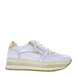 VALLEVERDE 36290 Sneaker Casual Donna Pelle Perla Tacco Zeppa 4Cm Suola Gomma