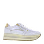 VALLEVERDE 36290 Sneaker Casual Donna Pelle Perla Tacco Zeppa 4Cm Suola Gomma