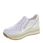 VALLEVERDE 36291 Sneaker Casual Donna Pelle Avorio Tacco Zeppa 4Cm Suola Gomma