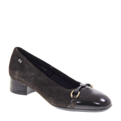 VALLEVERDE 36376 Decollete Classici Donna Scamosciato Marrone  Tacco Grosso 3Cm Suola Gomma