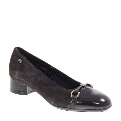 VALLEVERDE 36376 Decollete Classici Donna Scamosciato Marrone  Tacco Grosso 3Cm Suola Gomma