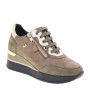 VALLEVERDE 36428 Sneaker Casual Donna Scamosciato Visone Tacco Zeppa 6Cm Suola Gomma