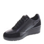 VALLEVERDE 36443 Sneaker Casual Donna Pelle Nero Tacco Zeppa 6Cm Suola Gomma