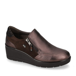 VALLEVERDE 36446 Mocassini Classici Donna Pelle Bronzo Tacco Zeppa 6Cm Suola Gomma VALLEVERDE 36446 Mocassini Classici Donna Pelle Bronzo Tacco Zeppa 6Cm Suola Gomma