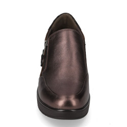 VALLEVERDE 36446 Mocassini Classici Donna Pelle Bronzo Tacco Zeppa 6Cm Suola Gomma VALLEVERDE 36446 Mocassini Classici Donna Pelle Bronzo Tacco Zeppa 6Cm Suola Gomma