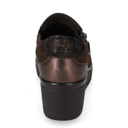 VALLEVERDE 36446 Mocassini Classici Donna Pelle Bronzo Tacco Zeppa 6Cm Suola Gomma VALLEVERDE 36446 Mocassini Classici Donna Pelle Bronzo Tacco Zeppa 6Cm Suola Gomma