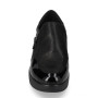 VALLEVERDE 36446 Mocassini Classici Donna Pelle Nero Tacco Zeppa 6Cm Suola Gomma