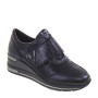 VALLEVERDE 36464 Sneaker Casual Donna Pelle Nero Tacco Zeppa 6Cm Suola Gomma