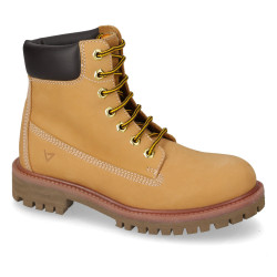 VALLEVERDE 36620 Scarponcini Casual Donna Nubuk Ocra Tacco Grosso 3Cm Suola Gomma Gambale Caviglia