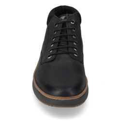 VALLEVERDE 36990A Scarponcini Casual Uomo Pelle Nero  Suola Gomma Gambale Caviglia