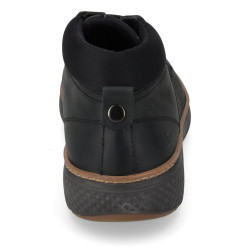 VALLEVERDE 36990A Scarponcini Casual Uomo Pelle Nero  Suola Gomma Gambale Caviglia