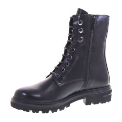 VALLEVERDE 49212 Anfibi Casual Donna Pelle Nero Tacco Grosso 3Cm Suola Extralight Gambale Caviglia