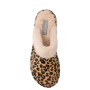 VALLEVERDE 55111A Pantofole Casa Camera Donna Panno Beige Nero Tacco Zeppa 3Cm Suola Gomma