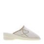 VALLEVERDE 55127 Pantofole Casa Camera Donna Panno Beige Tacco Zeppa 4Cm Suola Gomma