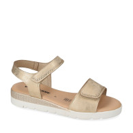 VALLEVERDE 55381 Sandali Sportivi Donna Pelle Sintetica Platino Tacco Zeppa 3Cm Suola Poliuretano