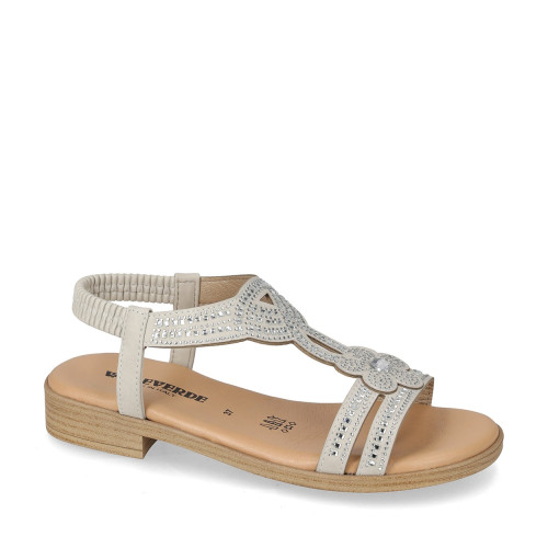 VALLEVERDE 55403 Sandali Sportivi Donna Pelle Sintetica Ghiaccio Tacco Grosso 3Cm Suola Poliuretano