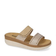VALLEVERDE 55620 Pantofole Casa Camera Donna Sintetico Rame Tacco Zeppa 4Cm Suola Gomma