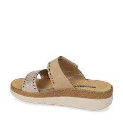 VALLEVERDE 55620 Pantofole Casa Camera Donna Sintetico Rame Tacco Zeppa 4Cm Suola Gomma
