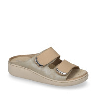 VALLEVERDE 56200 Pantofole Casa Camera Donna Sintetico Sabbia Tacco Zeppa 4Cm Suola Gomma