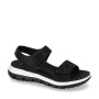 VALLEVERDE 57110 Sandali Sportivi Donna Tela Nero Tacco Zeppa 3Cm Suola Gomma