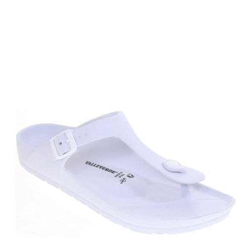 VALLEVERDE 59101 Infradito Mare Spiaggia Donna Pvc Bianco  Suola Gomma