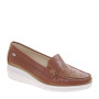 VALLEVERDE V11660 Mocassini Casual Donna Pelle Cuoio Tacco Zeppa 4Cm Suola Gomma
