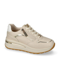 VALLEVERDE V35301Z Sneaker Casual Donna Pelle Sintetica Beige Tacco Zeppa 5Cm Suola Gomma