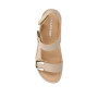 VALLEVERDE V601UF Sandali Sportivi Donna Pelle Sintetica Beige Tacco Zeppa 4Cm Suola Gomma