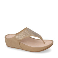 VALLEVERDE V650Z Infradito Quotidiano Donna Pelle Sintetica Taupe Tacco Zeppa 4Cm Suola Gomma