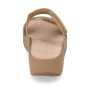 VALLEVERDE V651Z Ciabatte Sandali Donna Pelle Sintetica Taupe Tacco Zeppa 4Cm Suola Gomma