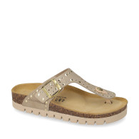 VALLEVERDE VG7828ESC Infradito Bio Donna Scamosciato Sabbia Tacco Zeppa 3Cm Suola Gomma