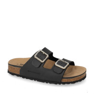 VALLEVERDE VH31800ST Sandali Ciabatte Bio Donna Pelle Sintetica Nero Tacco Zeppa 3Cm Suola Gomma