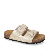 VALLEVERDE VH31801RT Sandali Ciabatte Bio Donna Pelle Sintetica Platino Tacco Zeppa 3Cm Suola Gomma