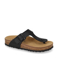 VALLEVERDE VH31830 Infradito Bio Donna Pelle Sintetica Nero Tacco Zeppa 3Cm Suola Gomma