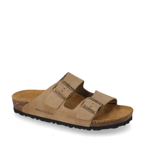 VALLEVERDE VH32823C Sandali Ciabatte Bio Donna Scamosciato Taupe  Suola Gomma