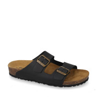 VALLEVERDE VH32923IG Sandali Ciabatte Bio Uomo Pelle Nero  Suola Gomma