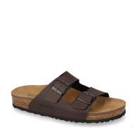 VALLEVERDE VH39900 Sandali Ciabatte Bio Uomo Pelle Sintetica Marrone  Suola Gomma