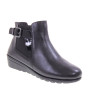 VALLEVERDE VS10312 Stivaletti Casual Donna Pelle Nero Tacco Zeppa 4Cm Suola Gomma Gambale Caviglia