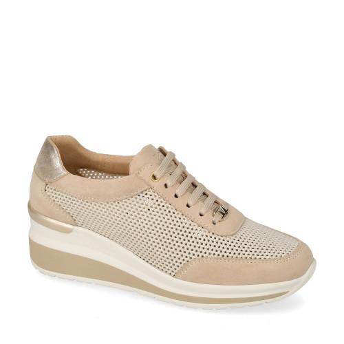 VALLEVERDE VVCA104F Sneaker Casual Donna Scamosciato Beige Tacco Zeppa 5Cm Suola Gomma VALLEVERDE VVCA104F Sneaker Casual Donna Scamosciato Beige Tacco Zeppa 5Cm Suola Gomma