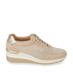 VALLEVERDE VVCA104F Sneaker Casual Donna Scamosciato Beige Tacco Zeppa 5Cm Suola Gomma VALLEVERDE VVCA104F Sneaker Casual Donna Scamosciato Beige Tacco Zeppa 5Cm Suola Gomma
