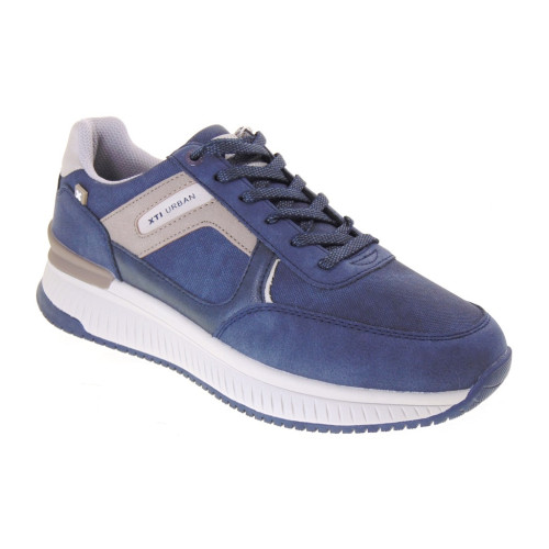 XTI 144625 Sneaker Casual Uomo Pelle Sintetica Navy 6Cm Suola Gomma Gambale Caviglia