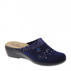 FLY FLOT Q7P61 Pantofole donna invernali panno blu plantare sanitario zeppa  40 - offertascarpeonline.it